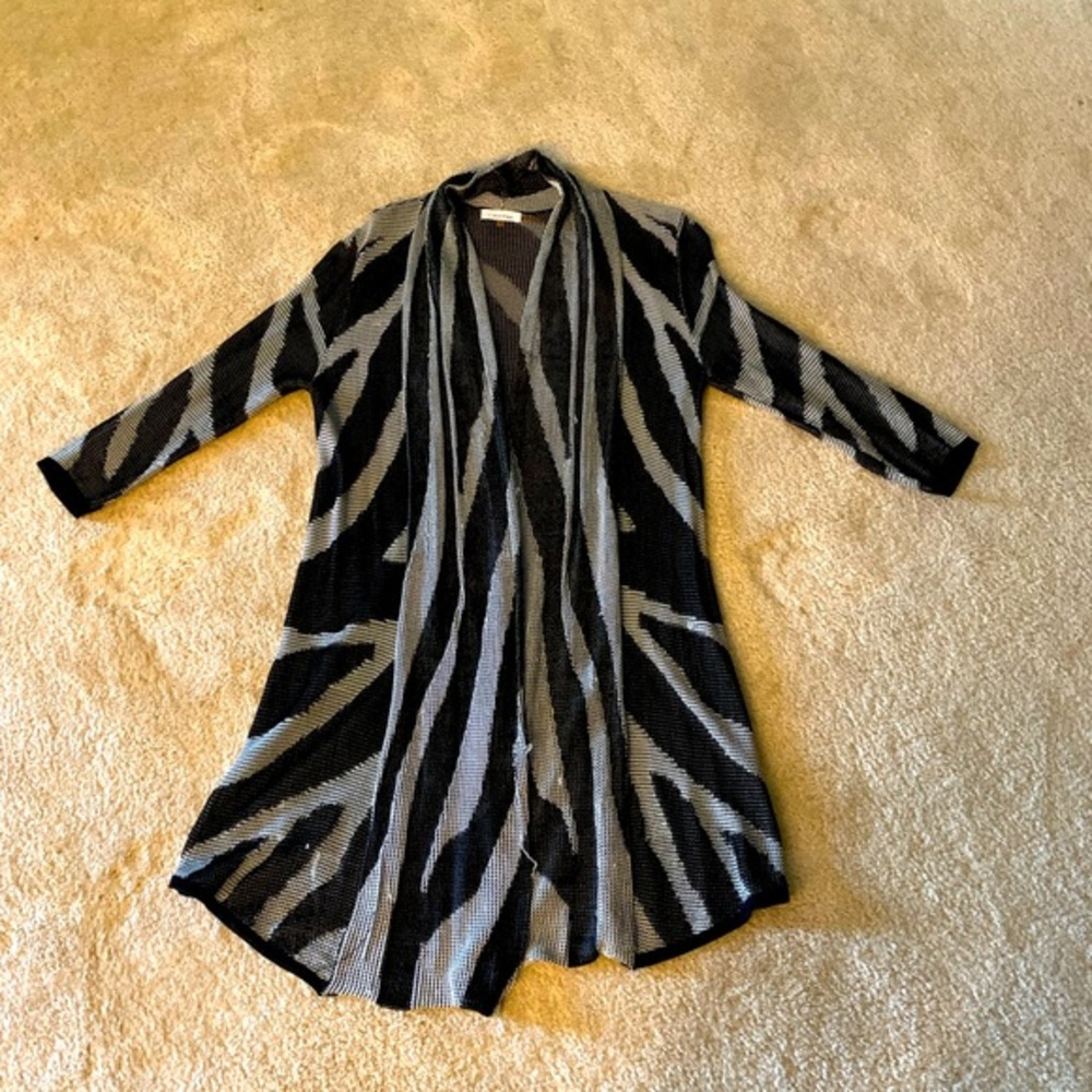 Calvin Klein 3/5 sleeve knit cardigan 🦓 print